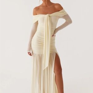 Peppermayo Cream Long Sleeve Dress